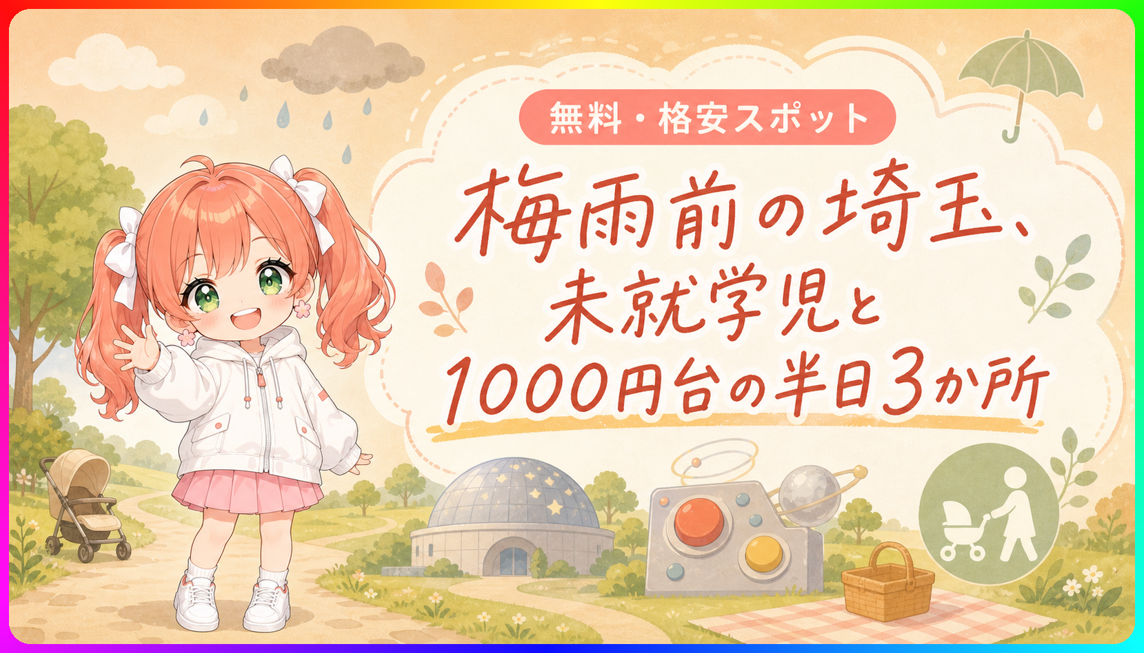 梅雨前の埼玉、未就学児と1000円台の半日3か所